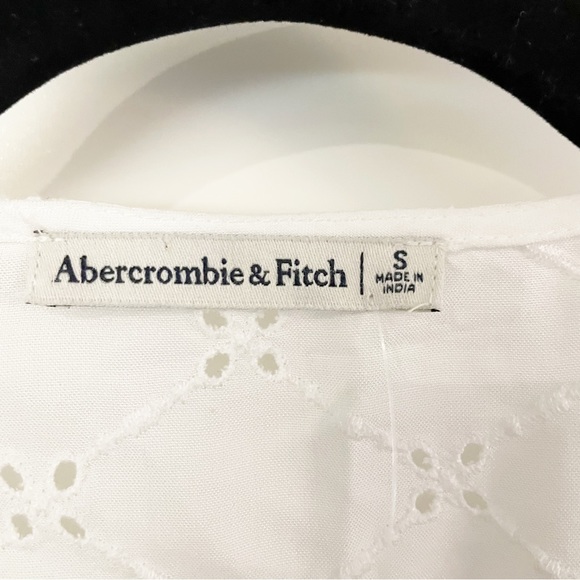 Abercrombie Knot Front Eyelet Blouse White Size Small - Picture 5 of 15